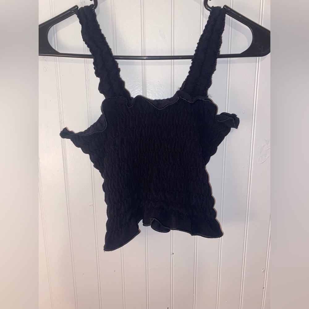Anthropologie Black Cropped Tank
